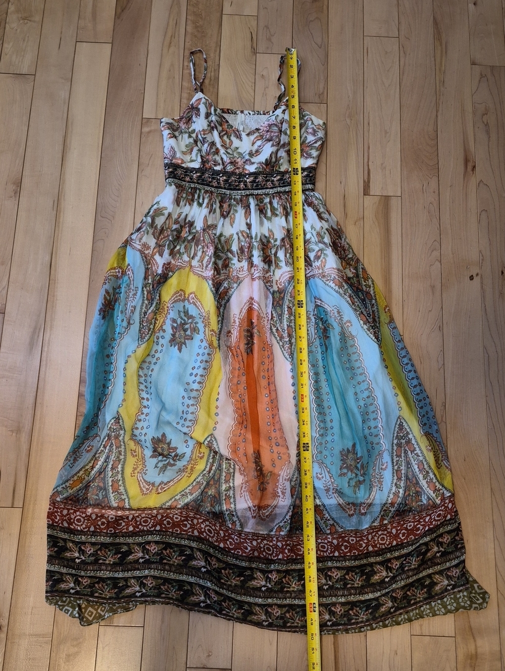 Anthropologie Women's Size 6 Multicolor Paisley Maxi Dress - Picture 9 of 9